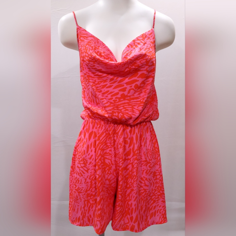 Tyche | Pink and Red Patterned Jumpsuit
